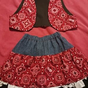 Kids Red Bandana Costume Set